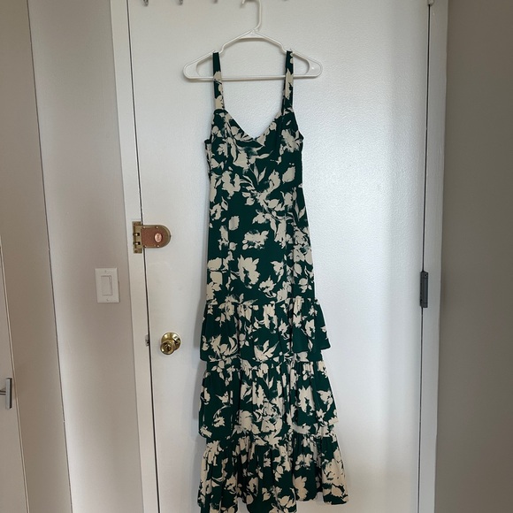 Abercrombie & Fitch Ruffle Tiered Maxi Dress, Green, Size S - Picture 8 of 10